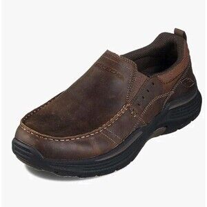 Skechers Expended Seveno Dark Brown Slip-on Shoes Mens Sz 8.5 Loafers